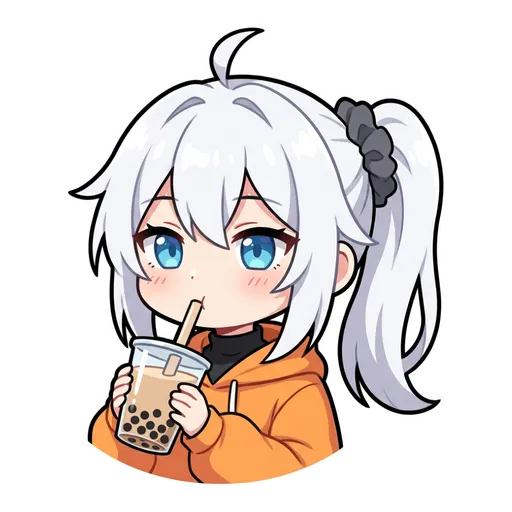 正在喝珍珠奶茶